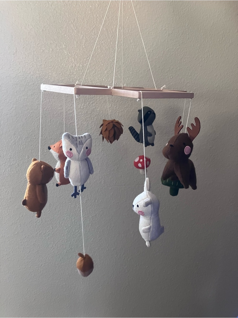 Woodland Friends Hanging Mobile - Multicolor Plush Nursery Toy
